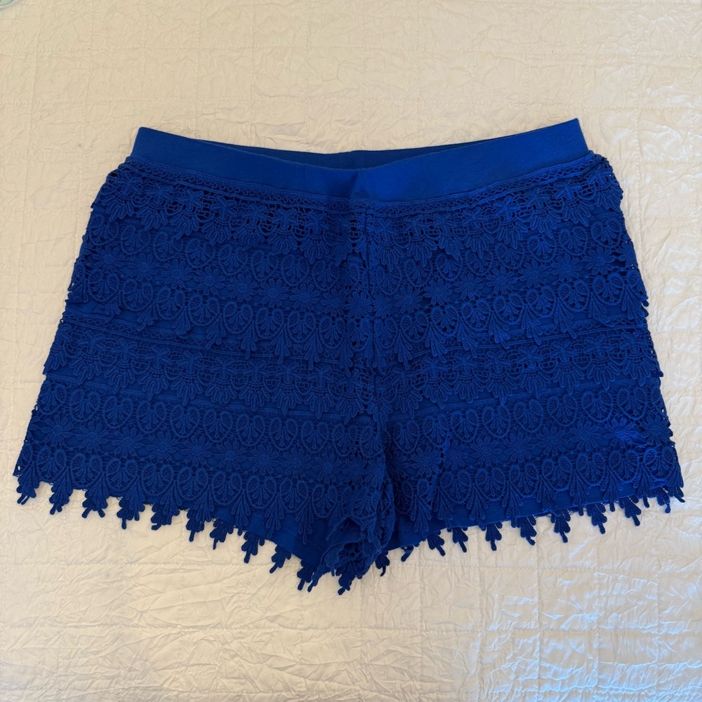 Express Blue Lace Shorts